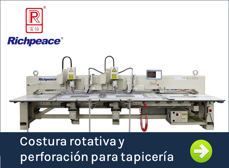 Clic para ver costura rotativa con perforación para tapicería